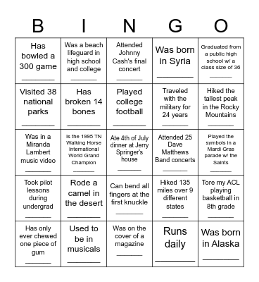 Guess the Colleague Bingo Card