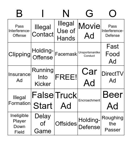 OPENING NIGHT Bingo Card