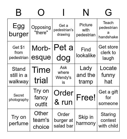 Flatiron Mall Bingo Card