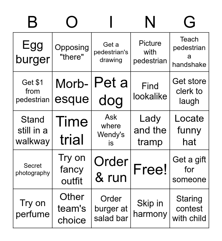Flatiron Mall Bingo Card