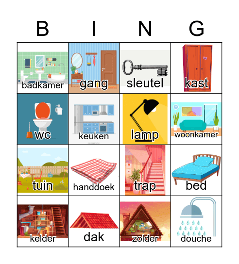 Het huis Bingo Card