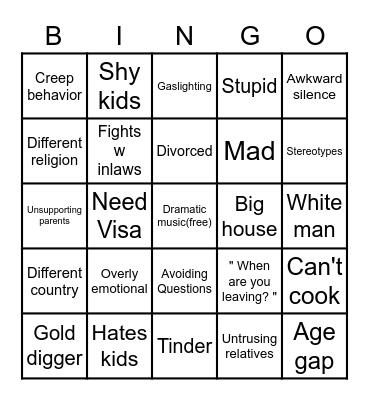 90 day fiancé bingo Card