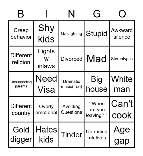 90 day fiancé bingo Card