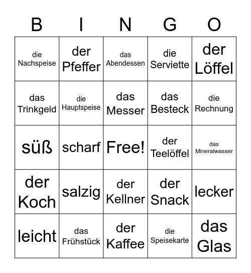 Kapitel 4B Bingo Card