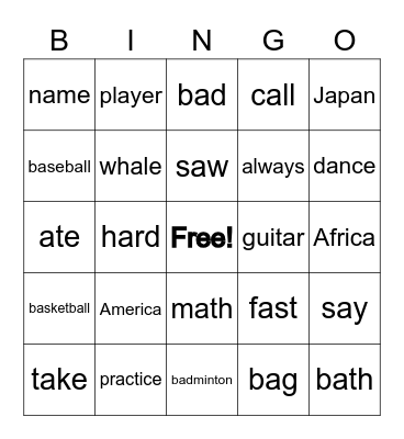 Bingo Card