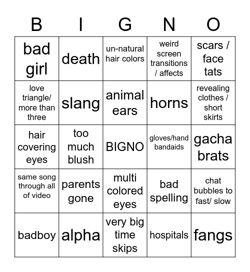BIGNO Bingo Card