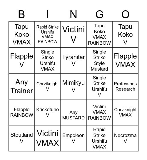 Battle Styles Bingo Card