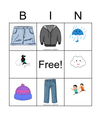 How's the weather? Bingo Card