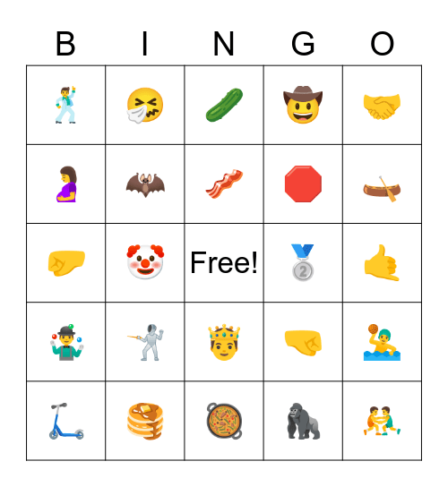 New emojis 2016 Bingo Card