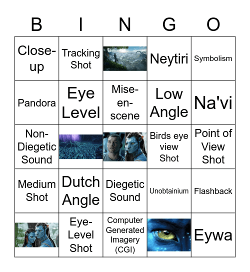 Avatar-Film Techniques Bingo Card