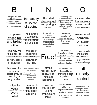 Personal Resources Chapter 3 Bingo Card