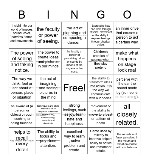 Personal Resources Chapter 3 Bingo Card