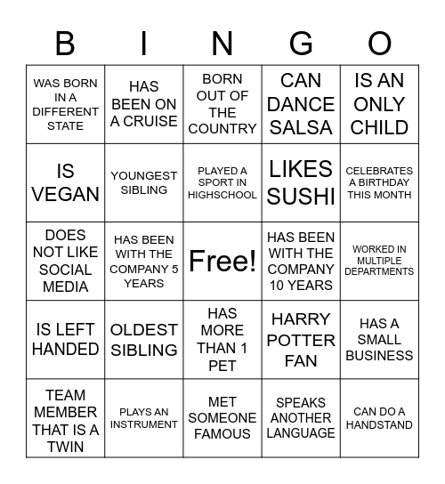 TMAW BINGO Card