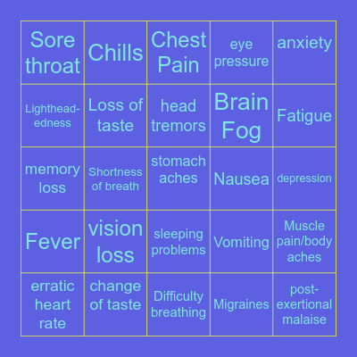 Long COVID Bingo Card