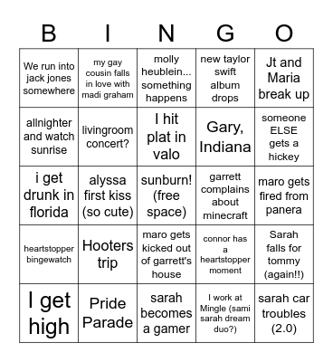 Summer 2k22 Bingo Card