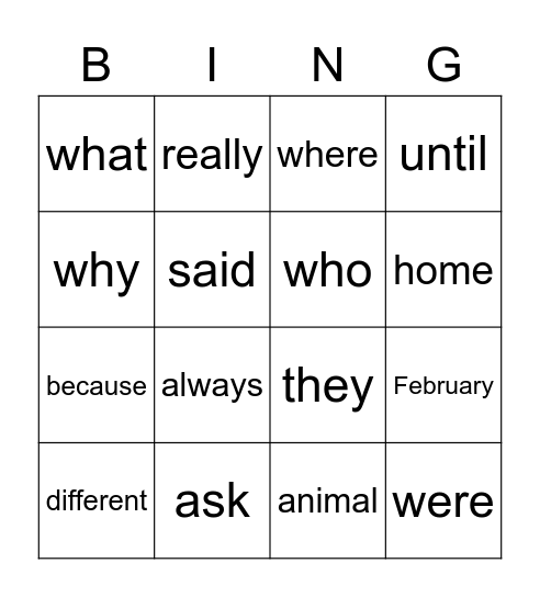 Bingo Boingo Bingo Card