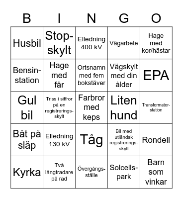 Avdelningsresa ATP 2022 Bingo Card