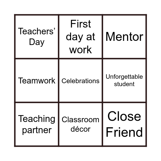 IIS Reminiscence Bingo Card