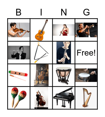 Music Instrument Bingo Card