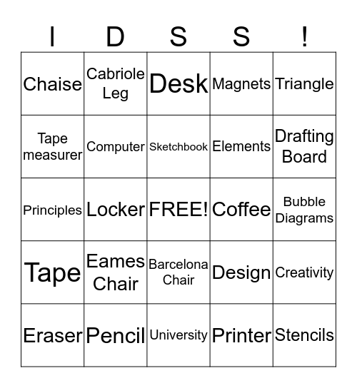 Welcome Back Party Bingo Card