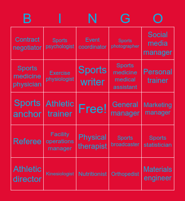 Sports Career Bingo! Bingo Card
