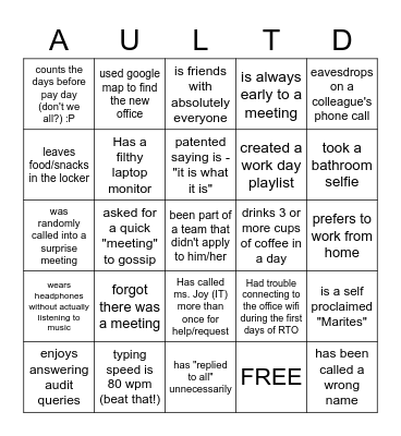 Find someone who has/had... Bingo Card