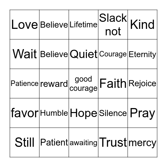 God Wants Us To Be Humble Bingo Card