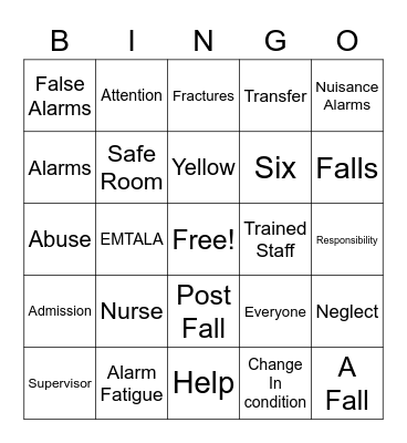 Orientation Bingo Card