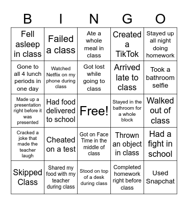 Fun FriYAY Bingo Card