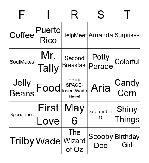 Trilby's Birthday Bingo! Bingo Card