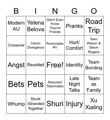 Marvel Gen Bingo Card Bingo Card