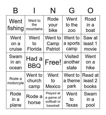 Welcome Back to School Bingo Card