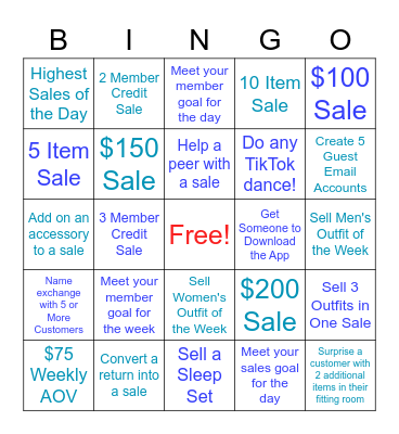Fabletics Memorial Day Bingo Card