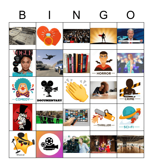 Entertainment Vocabulary Bingo Card