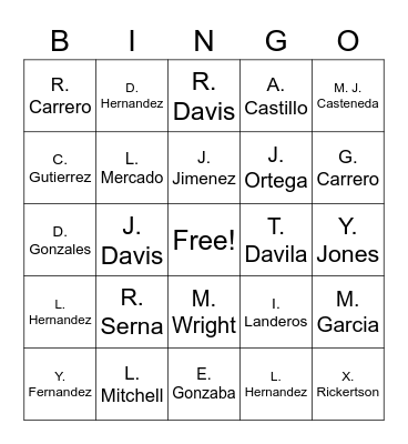 Last Week of School Bingo Card