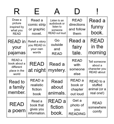 Summer Reading BINGO Card
