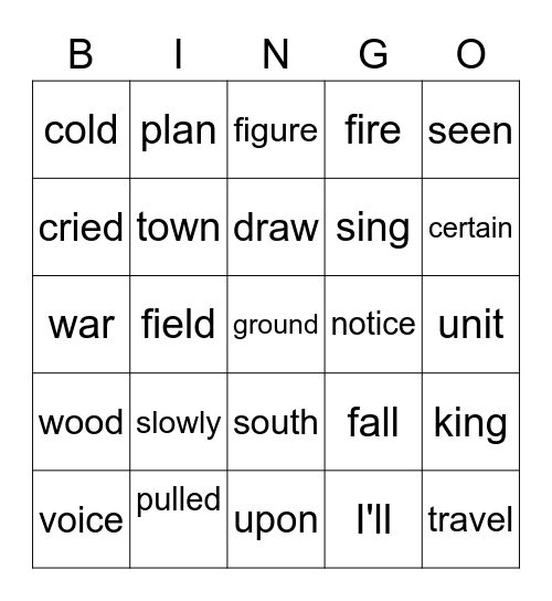 4.1 Bingo 3/4 Bingo Card