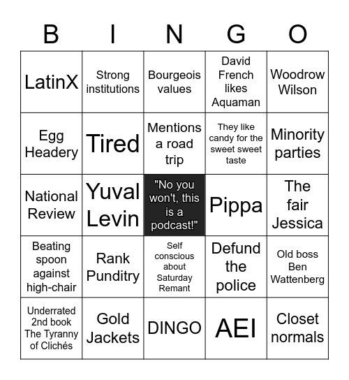 The Remnant Bingo Card