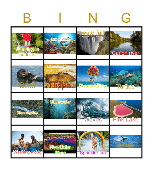 All About Water! Bingo Card