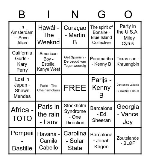 Bingo van Mevrouw Veltman Bingo Card