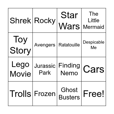 movie music bingo Card