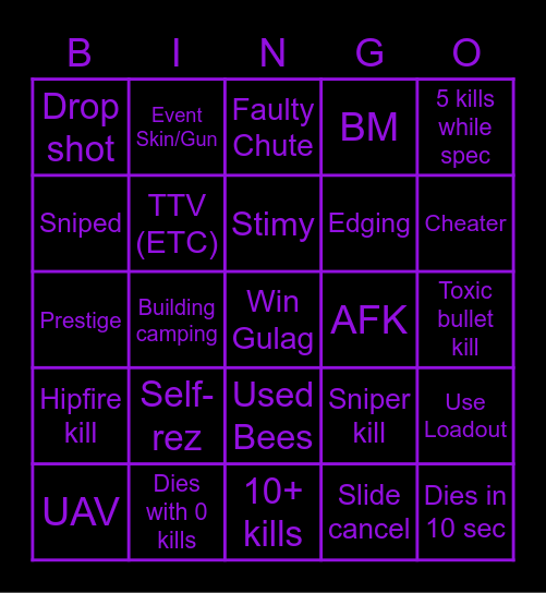 OG_Landyy's Warzone Bingo Card