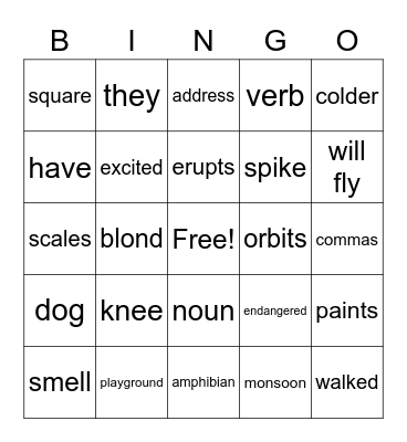 Language Bingo!! Bingo Card