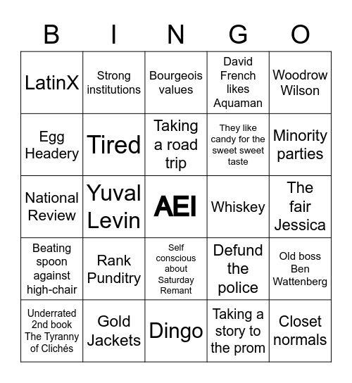 The Remnant Bingo Card