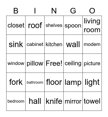 IN THE HOUSE Bingo Card