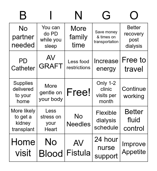 Home Therapies Bingo Card