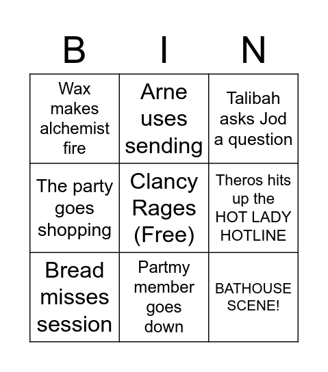 ABITL Simple Bingo Card
