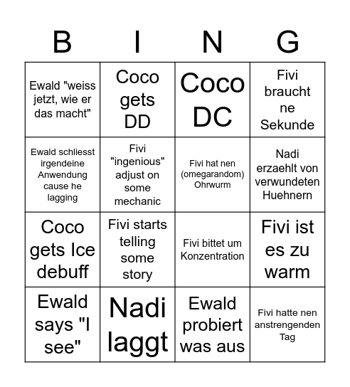 Raid Bingo Card