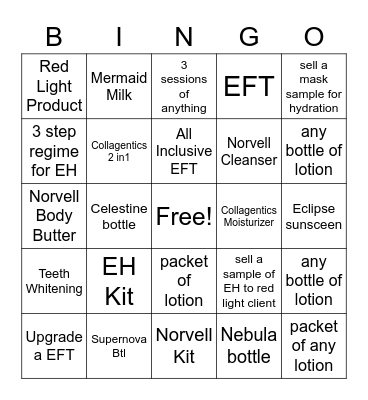 Healthy Glow Bingo June Bingo Card