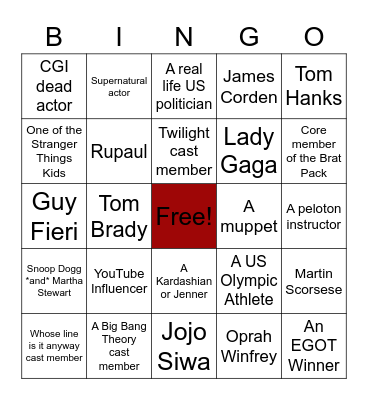 Future MCU Casting Predictions Bingo Card